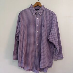 Ralph Lauren Yarmouth Cotton Purple & White Button Down Mens Shirt NEW W/O TAGS